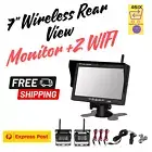 7" Wireless Rear View Monitor +2 WIFI Reverse Camera Caravan Bus Truck 12V 24V