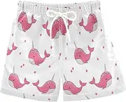 [RPLIFE] Boy Swim Trunks, Little Boy Swim Trunks 2t, Whales Polka Dots White