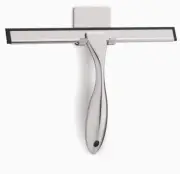 Premium Shower Squeegee Stainless Steel for Glass Doors W/ Storage Hook Hanger