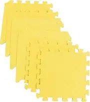 Gatuida 6Pcs Thicken Eva Leaf Grain Interlocking Floor Tiles Safe Cushioned Play Mat for Living Rooms Bedrooms and Playrooms Durable and Easy to Assemble Yellow
