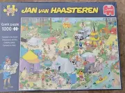 1000 Piece Cartoon Capers Camping in the Forest by Jan Van Haasteren Puzzle