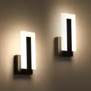 Modern LED Wall Sconces Up and Down Wall Mount Light Black 3000K Warm White W...