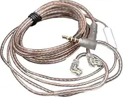Earphone Upgraded Cable, 2 Pin 0.75mm OFC Replacement Cable, 3.5mm Elbow Gold Plug Plated Headsets Wire, for Headphones, MP3 Players