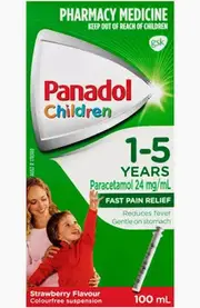 Panadol Children 1-5 Years Colourfree Suspension Strawberry Flavour 100ml
