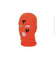New 3 Hole Full Face Ski Mask Winter Cap Balaclava Uzi Broken Heart Orange/bl