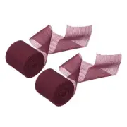 2 Rolls Chiffon Ribbon, 1-1/2 Inch x 5.5 Yard Silk Satin Ribbon, Burgundy