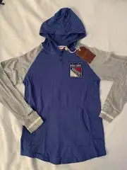 NY RANGERS SHIRT HOODIE PULLOVER SMALL MITCHELL & NESS LIGHTWEIGHT MSG NHL
