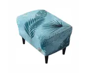 Ottoman Cover Stool Cover, Stool Cover for Rectangular Footstool, Stretch Cover Ottoman Cover Stool Protector Washable Stool Cover (Sea Blue