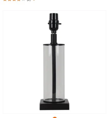 Hampton Bay 13.7 in. Bronze with Clear Glass Accent Lamp Base- New