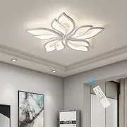 Oninio 60W Modern LED Ceiling Light, 23.6” Chandelier Ceiling Lighting, Flush Mount Lighting Fixture White Bedroom Ceiling Lights Flower Ceiling Lamp for Living Room Dining Room Kitchen