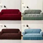 Solid Color Sofa Skirt Cover Folding Modern Elastic Couch Covers for Living Room