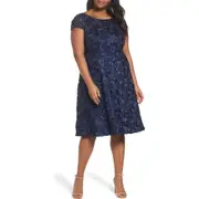 Alex Evenings Sequin Lace Cocktail Dress