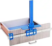 Cabinet Hardware Jig - Precision Drilling Guide Tool for Cabinet Door/Drawer Handle & Knob Installation with 3 Drill Bits & Auto Punch, Hardware Jig for Woodworkers DIY (ABS)