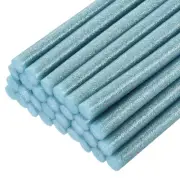 30pcs Mini Hot Glue Gun Sticks 8" x 0.43" for Glue Gun, Glitter Sky Blue