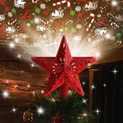 Christmas Tree Topper Lighted with 6 Projection Pattern -Star Tree Topper Bui...
