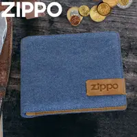 在飛比找PChome24h購物優惠-ZIPPO 丹寧藍色雙折皮夾