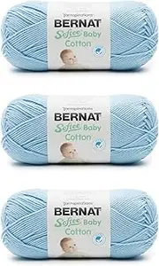 Bernat Softee Baby Cotton Dusk Sky Yarn - 3 Pack of 120g/4.25oz - Blend - 3 DK (Light) - 254 Yards - Knitting/Crochet