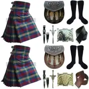 Traditional Handmade Isle of Skye Tartan Kilt Outfit For Men Custom Size Kilt