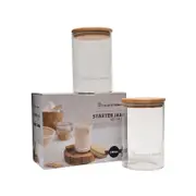 Brunswick Bakers Glass Starter Jar 1 Litre Set Of 2