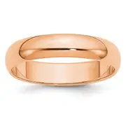 Solid 18K Yellow Gold Rose Gold 5mm Half Round Men's/Women's Wedding Band Ring Size 13