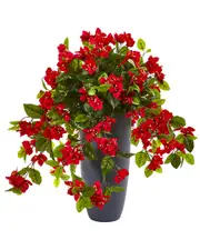 Nearly Natural 26in Bougainvillea Artificial Plant in Planter UV Resistant (Indoor/Outdoor)