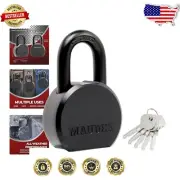 Professional Grade High Security Padlock with Boron Alloy Shackle, Black Finish