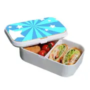 Lunch Box Food Container Snack Picnic Authentic Wood Strap Cutlery Stars