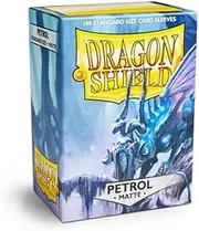 Dragon Shield Deck Protective Sleeves for Gaming Cards, Standard Size (100 Sleeves), Matte Petrol