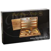 Dal Rossi 15 inch Walnut Burl Backgammon Set