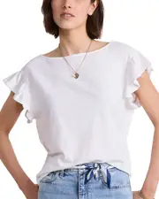 Vineyard Vines Slub Jersey Flutter Sleeve Tee