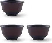 J-Kitchens Miso Soup Bowls Wooden Wooden Dark Brown Bowls L Set of 3 12.5cm x 7.5cm