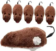 BUGUUYO 6pcs Wind Up Plush Mouse Random Color Clockwork Rat Teaser for Cats Engaging Pet Supplies to Combat Boredom and Promote Activity Random Color