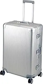 Captain Stag Aluminum Suitcase Carrying Bag with TSA Lock, Silver Road