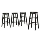Marley Bar Stool Black 61cm Solid Beech Wood Sturdy Comfortable Seating -BKX4
