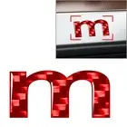 Window Door Wall Badge Emblem Lowercase Alphabet Letter m Decals Stickers Red