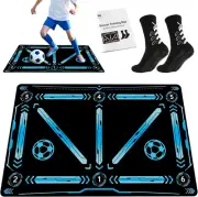 Soccer Training Mat Equipment Includes Premium Anti-Slip Socks Improve Agility