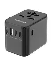 Universal Travel Adapter 2 USB & 3 Type-C Outlet Converter Plug Power Worldwide