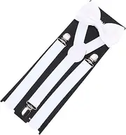 [yuksok] Mens Suspenders Bowtie Set Shoulder Straps Side Clip Tuxedo Suspenders Y Shape Braces Pants Suspender for Jeans Dance Costume