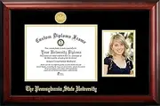 NCAA Penn State Nittany Lions Unisex Penn State University 11 x 8.5 Inches Gold Embossed Diploma Frame with 5 x 7 Inches Portrait Gold Embossed Diploma Frame with 5 x 7 Inches Portrait Brown One Size