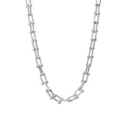 Nevenka Women U-shaped Paperclip Chain Sliver Necklace