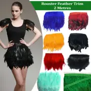 Rooster Feather Trimmings Fringe Trim Hackle Coque Craft Sewing Costume 2 Metres