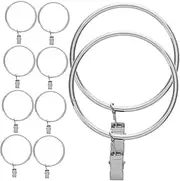 10pcs Clip Curtain Ring Clips Curtain Hook Heavy Duty Curtain Clip Shower Curtain Rings Silver Iron