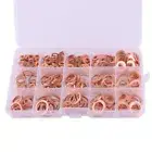 400pcs Copper Washer Assortment Flat Ring SAE Oil Brake Line + Case^