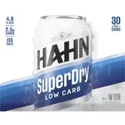 Hahn Super Dry Low Carb Can 375mL x 30 Case