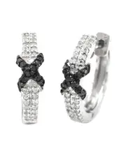 Silver 0.41 ct. tw. Diamond & White Topaz Earrings