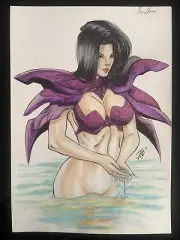 Fathom Aspen (9"x12") Original Art By Joe Lima - Ed Benes Studio Michael Turner
