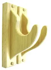 Oak Wooden Fishing Pole Rack Rod Rests Speargun Display Classic Wall Hooks