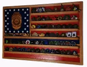 Pennsylvania State Trooper / Police Challenge Coin Display Flag 70 Coins bd trad