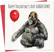 Twizler Funny Valentine's Day Card with Handsome Gorilla - Valentine Card for Husband or Boyfriend - Valentine's Card for Him Fiancé or Partner