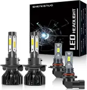 For Dodge Ram 1500 2500 3500 2-headlamps 2009-2012 9008 Led High/low Beam Headlights,+9145 Led Fog L